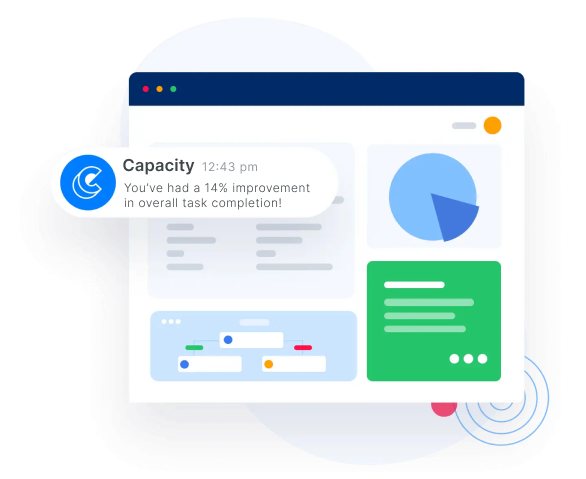 An illustration that shows how Capacity only enables the right team members to see certain information.