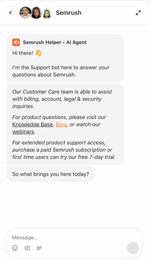 How Semrush uses an ai-powered chatbot for support