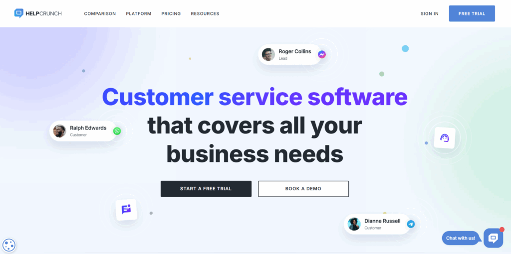 HelpCrunch solutions for unified communication with customers
