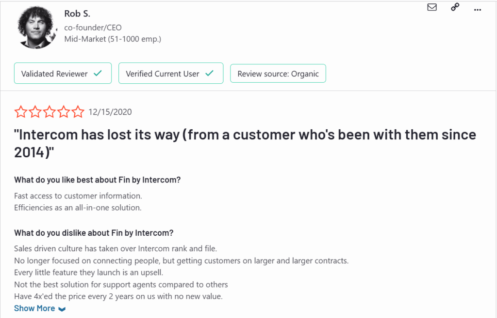 Intercom customer reviews