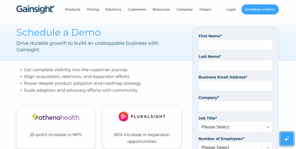 GainSight CX platform for B2B companies
