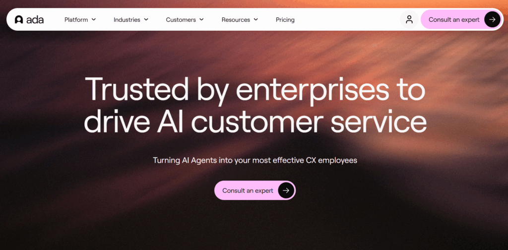 Ada AI-powered chatbots