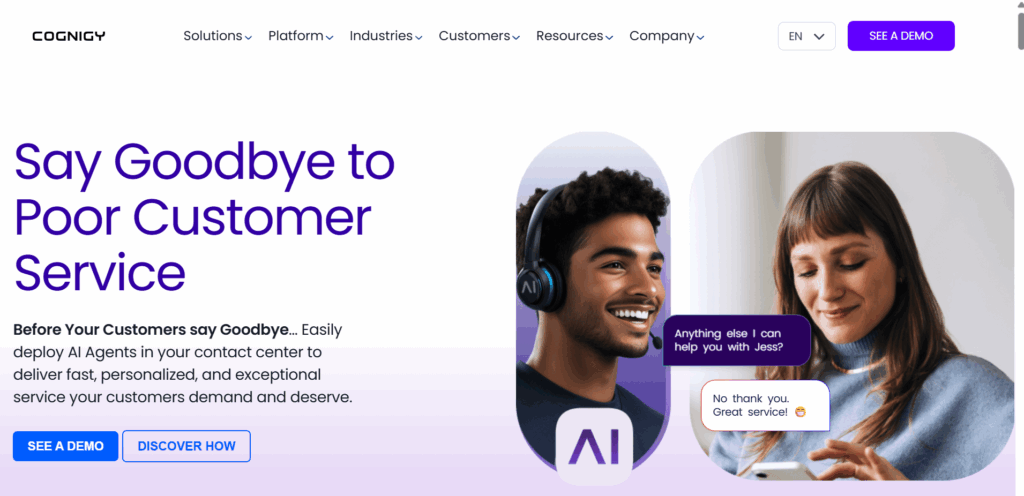 Cognigy agentic AI platform