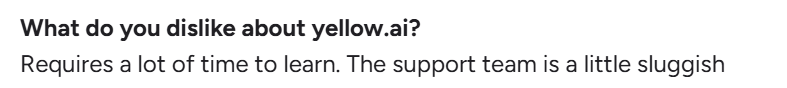 What users say about YellowAI