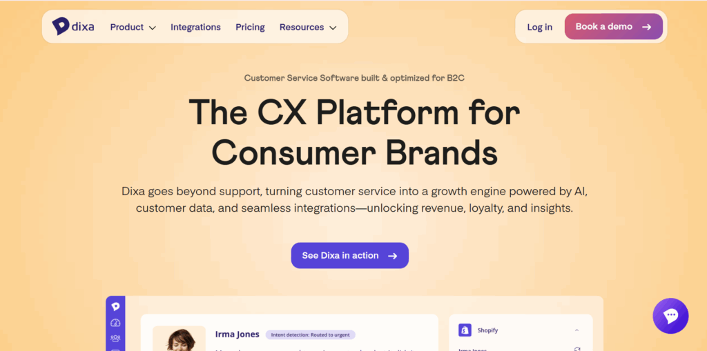 Dixa customer experience platform