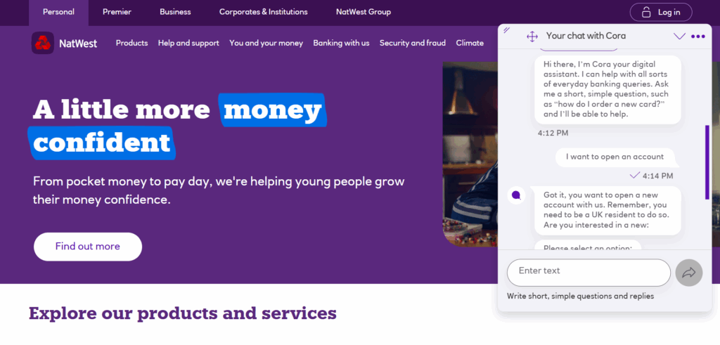 NatWest AI-powered customer support assistant