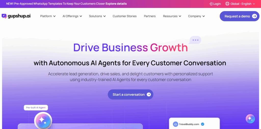 Gupshup platform for text automation