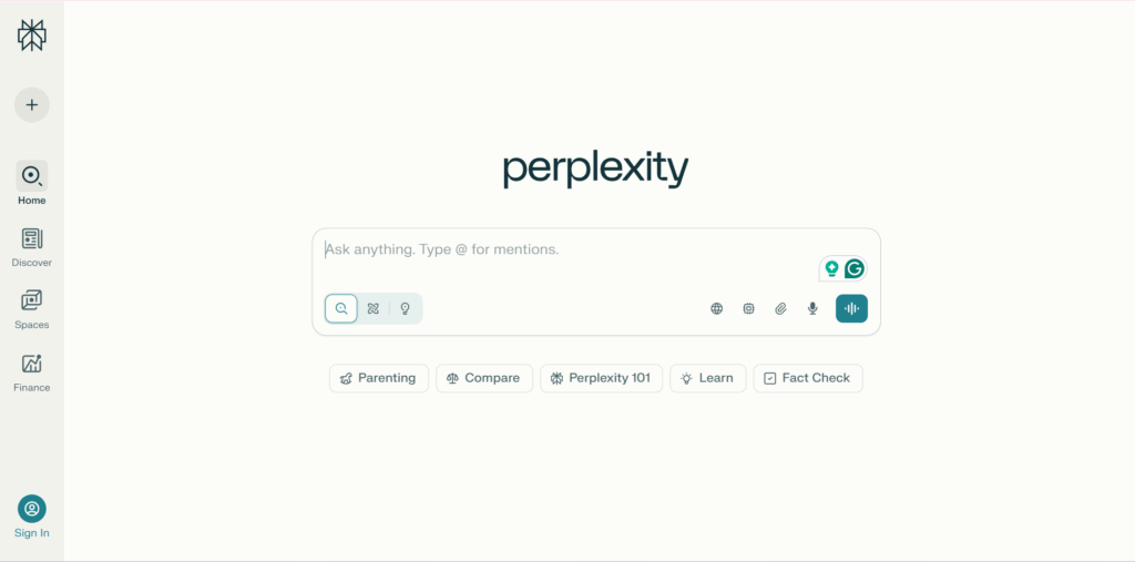 Perplexity AI chat