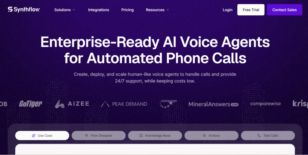 Synthflow.ai alternative to Cognigy