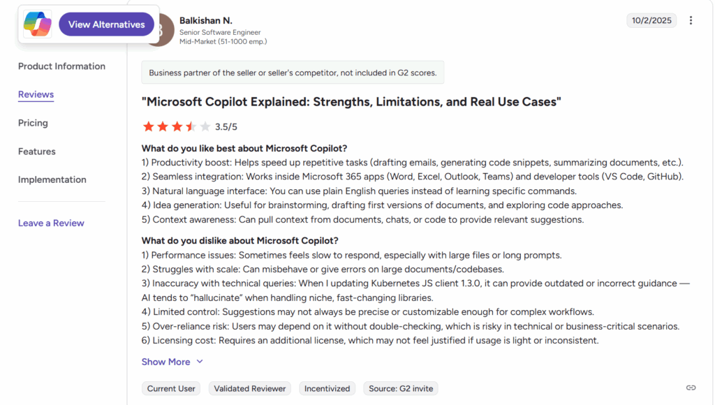 What people say about Microsoft Copilot