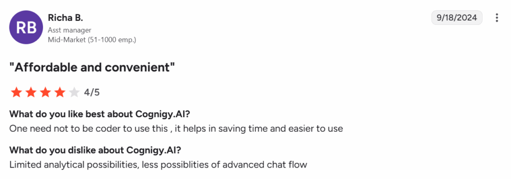 What users say about Cognigy