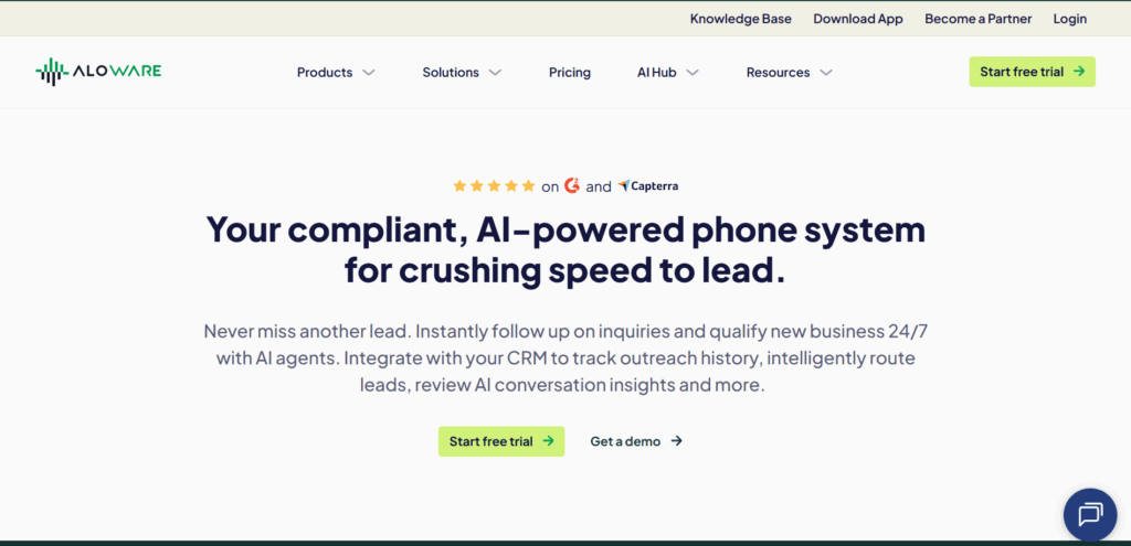 Aloware AI-driven phone system