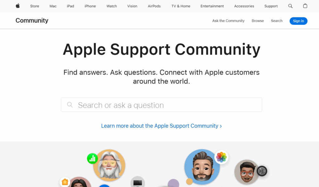Apple support community
