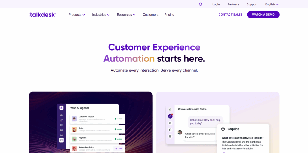 Talkdesk customer support tool