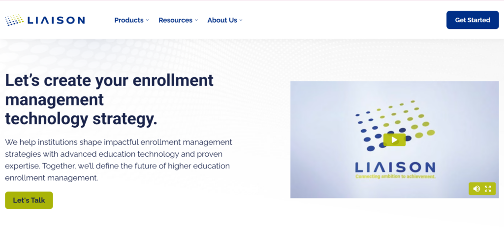 Liaison AI powered student enrollment platform