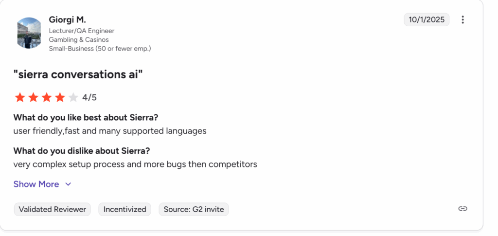 Sierra AI reviews