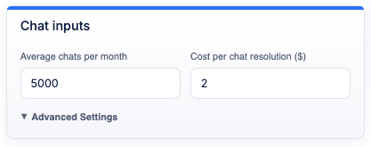 Capacity's ROI calculator for chat AI
