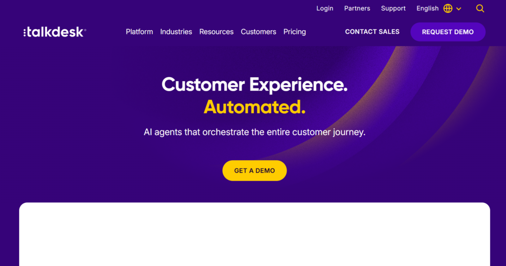 Talkdesk customer support automation platform