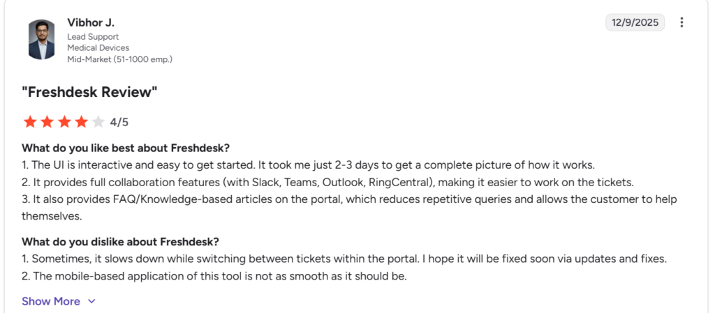 What people say about Freshdesk