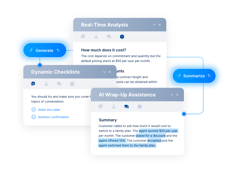 Capacity agent assist features