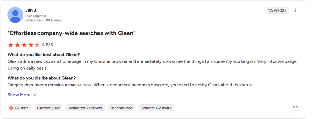 Glean customer reviews