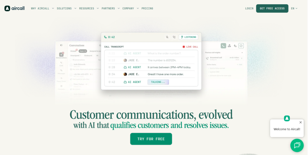 Aircall AI-powered customer qualification