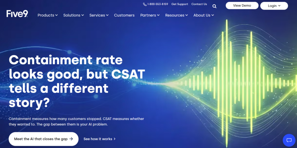 Five9 automation platform homepage