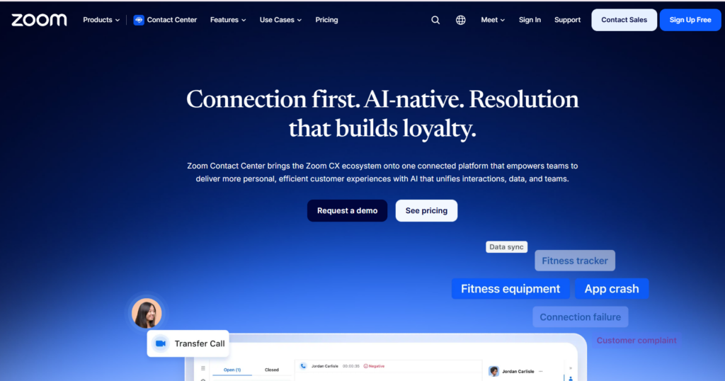 Zoom Contact Center patient support platform